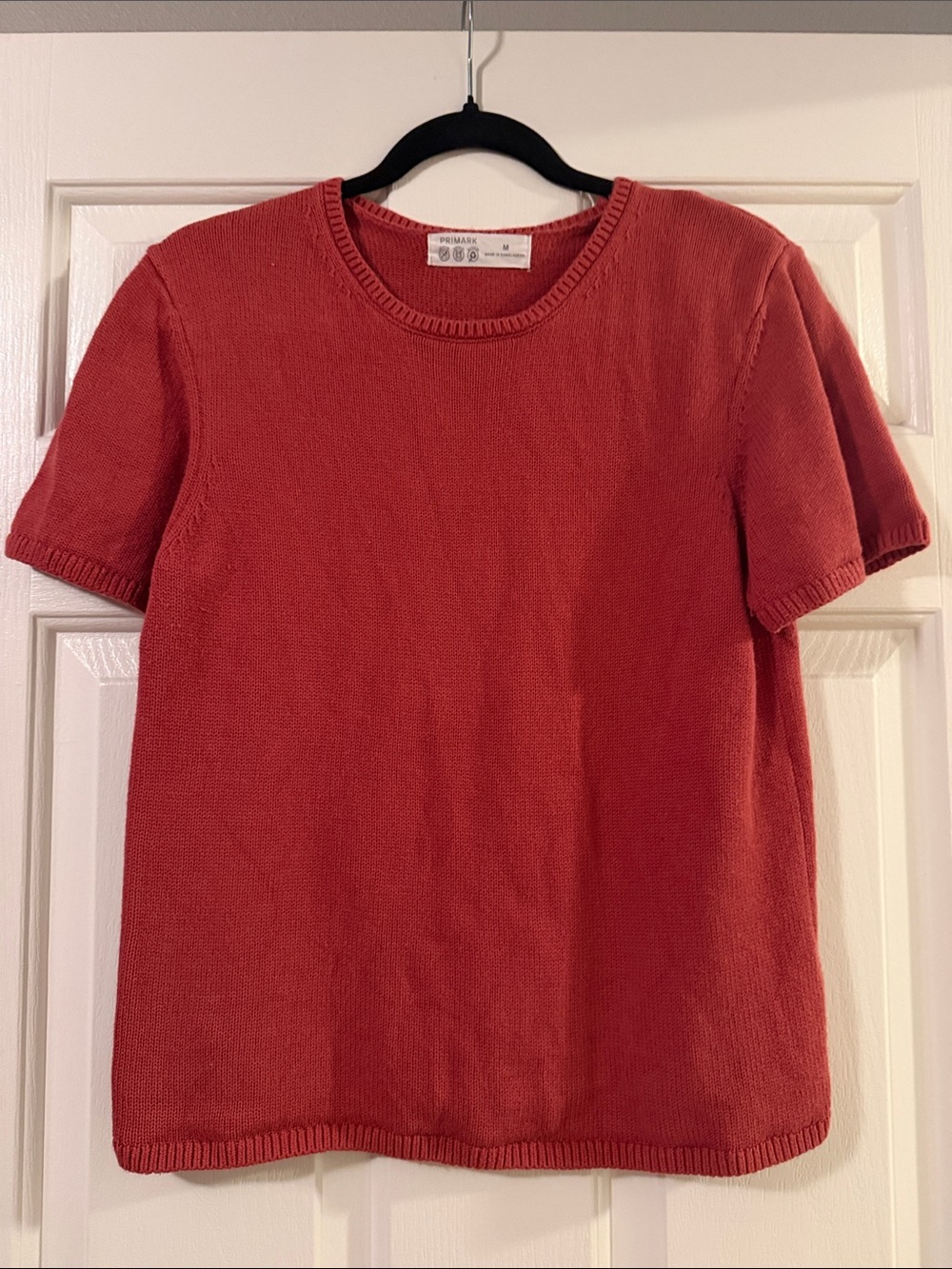 Primark Crewneck Short Sleeve Top - Deep Coral